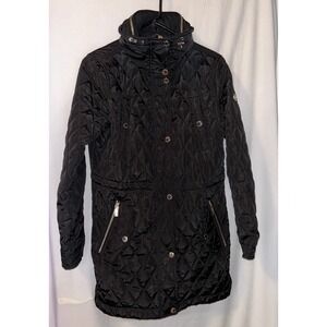 Michael Kors Black Quilted Hooded Lightweight Puffer‎ Coat Jacket